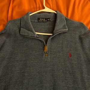 XL blue polo zip up sweater